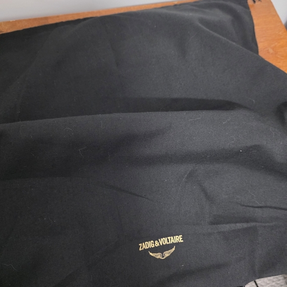 NEW Zadig & Voltaire Mink Wings Canvas Leather Black Tote Bag Purse - Picture 4 of 10